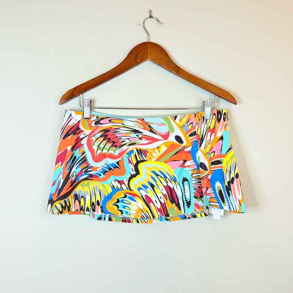 Bleu Rod Beattie Women’s Multicolor Swim Skort Size 12 NWT